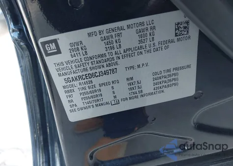 2012 Buick Enclave Leather z USA, uszkodzony, nr VIN 5GAKRCED6CJ349787